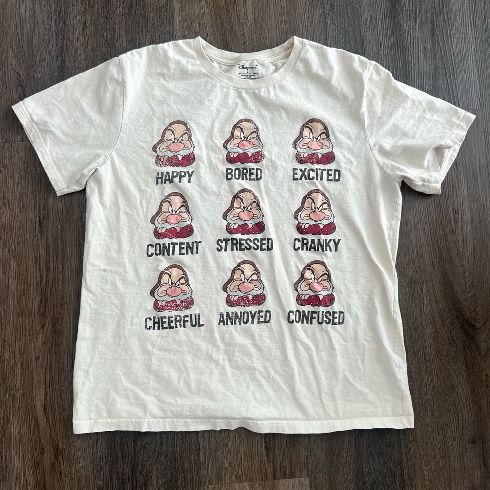 Disney Grumpy Moody Cartoon Expression Tee